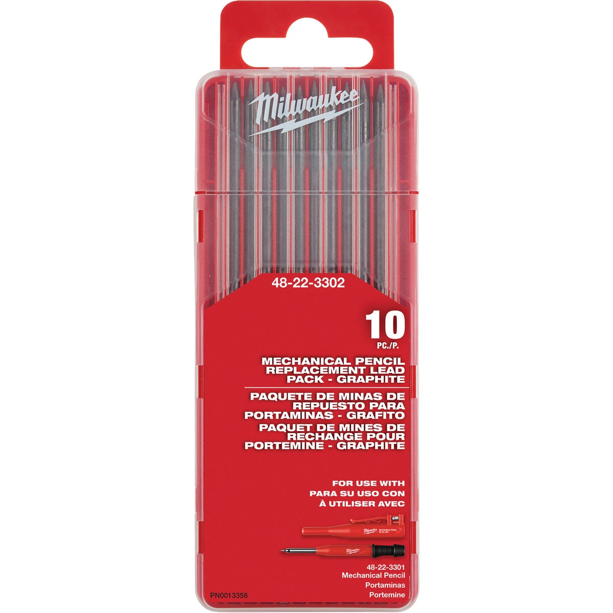 Milwaukee Mechanical Carpenter Pencil Replacement Graphite Lead (10-Piece)