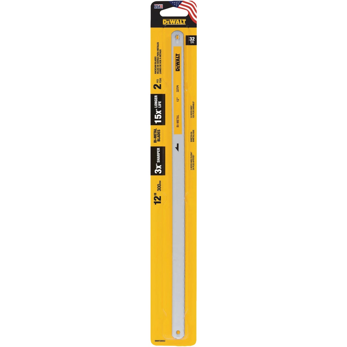 DEWALT 12 In. 32 TPI Bi-Metal Hacksaw Blade (2-Pack) Image 2