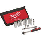 Milwaukee Standard 3/8 In. Drive 6-Point Ratchet & Socket Set Image 1