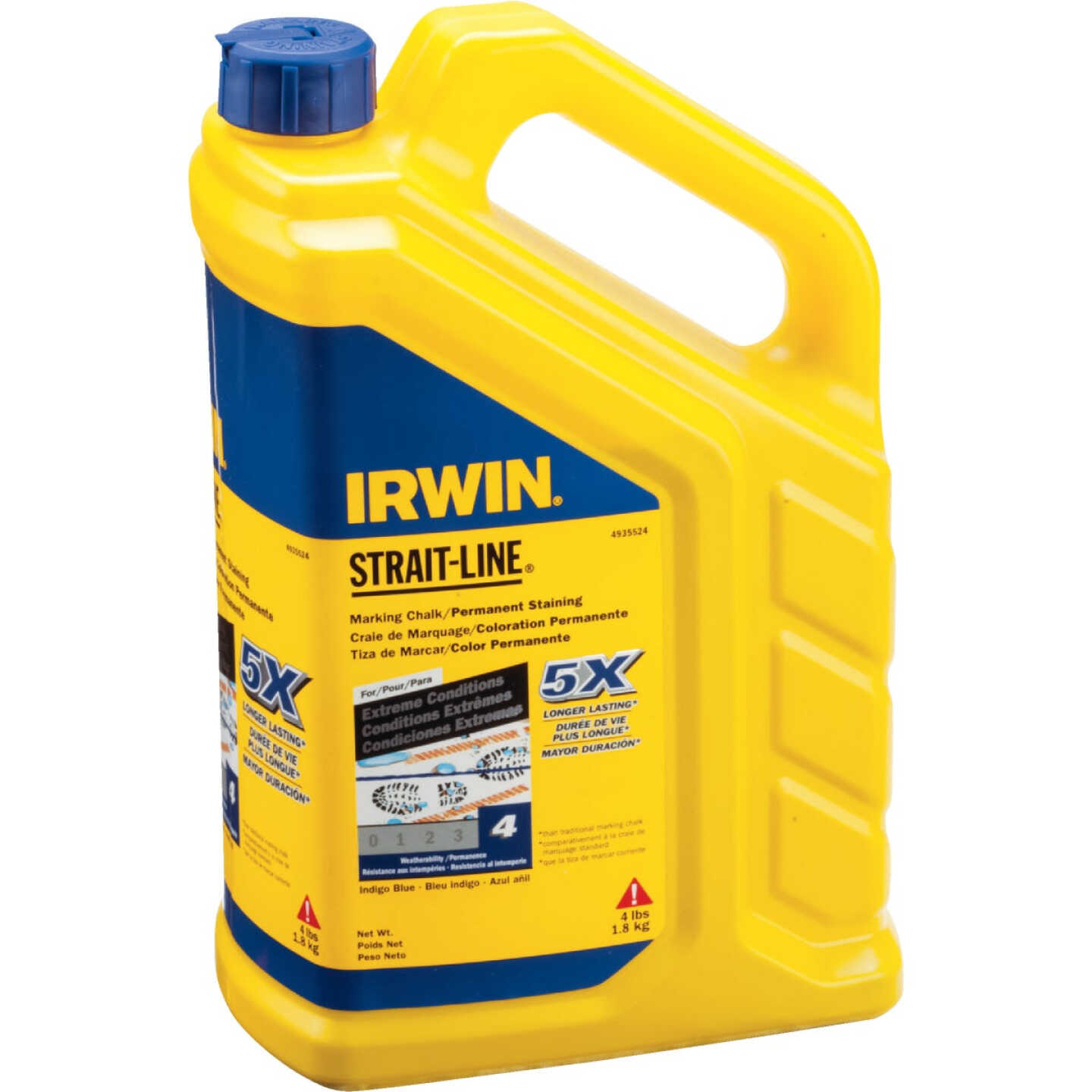 Irwin STRAIT-LINE 4 Lb. Indigo Blue Permanent Staining 5X Chalk Line Chalk Image 1