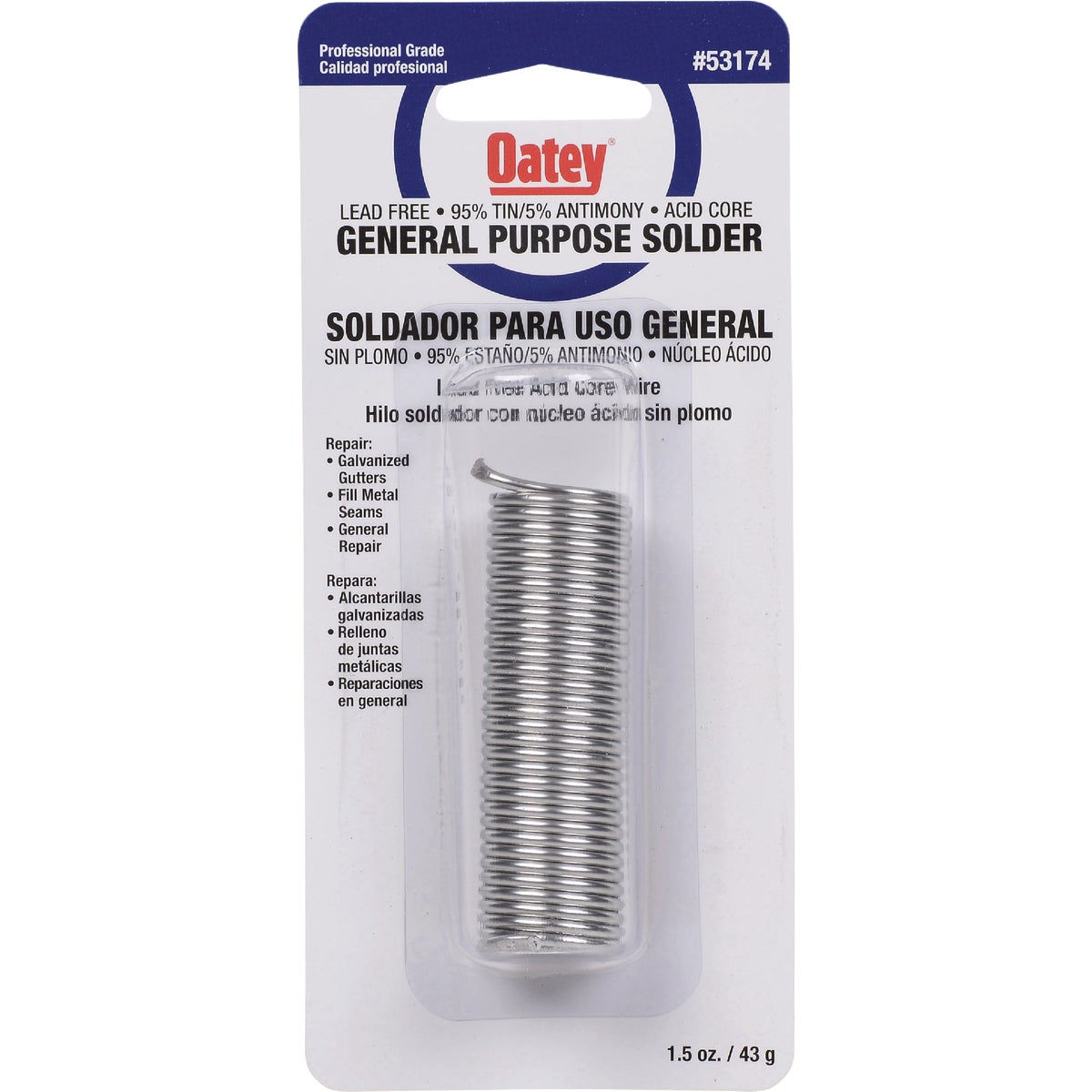Oatey 1.5 Oz. 95/5 Acid Core Wire Solder