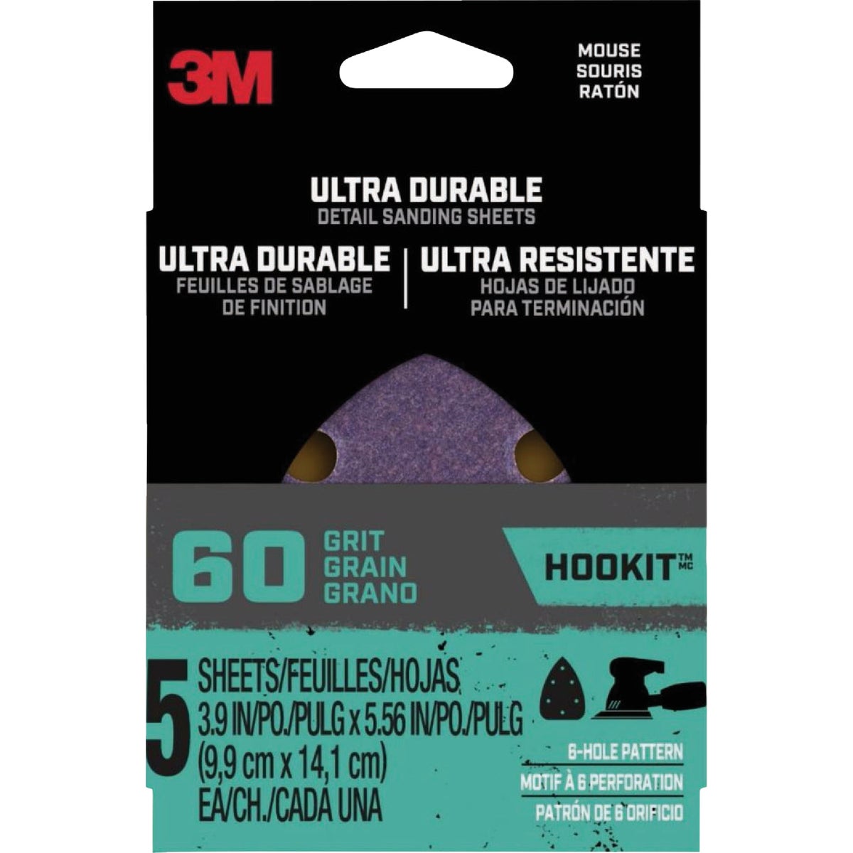 3M Ultra Durable 60-Grit Detail Sanding Sheet (4-Pack)