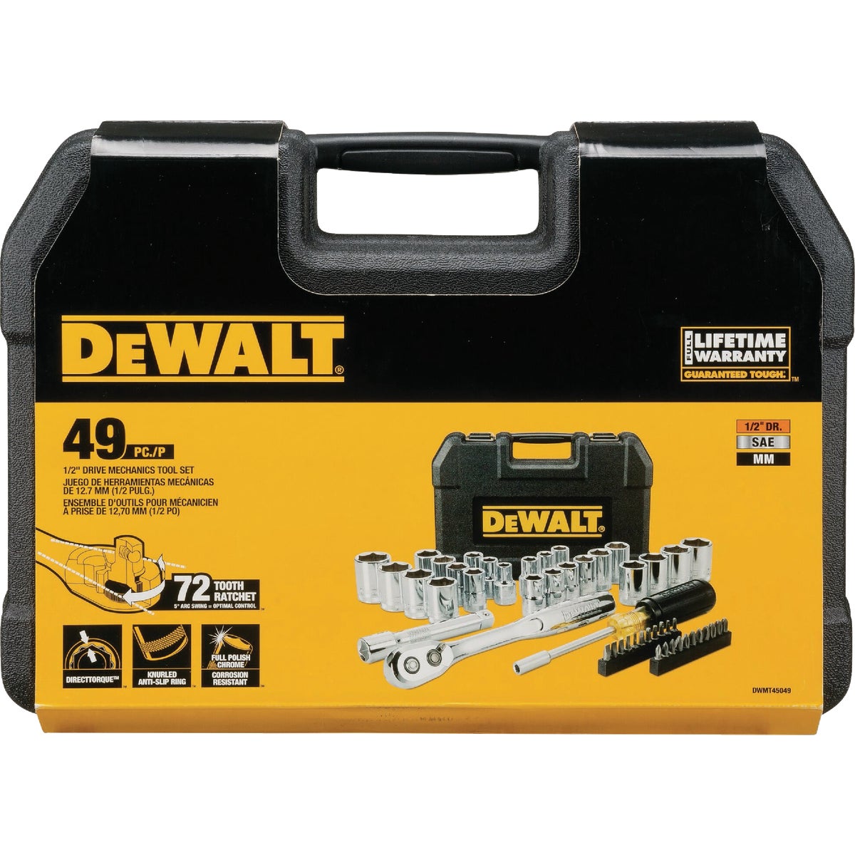 DEWALT 1/2 In. Drive Mechanics Tool Set with Case (49-Piece) Image 7