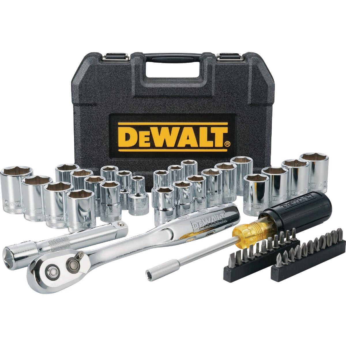 DEWALT 1/2 In. Drive Mechanics Tool Set with Case (49-Piece)