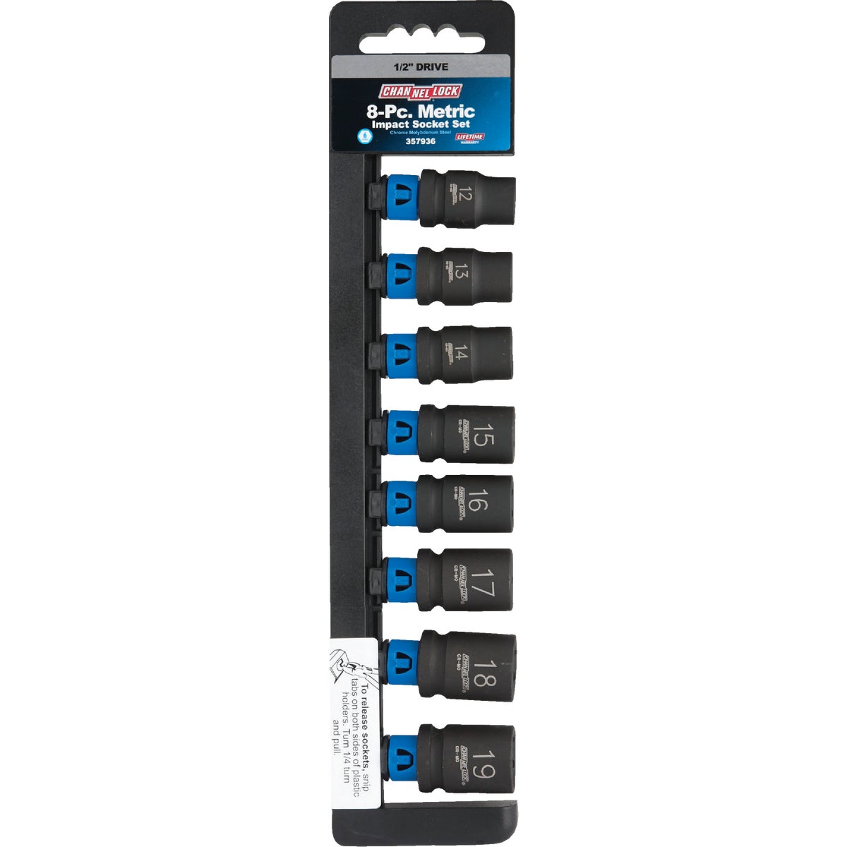 Channellock Metric 1/2 In. Drive 6-Point Shallow Impact Driver Set (8-Piece) Image 3