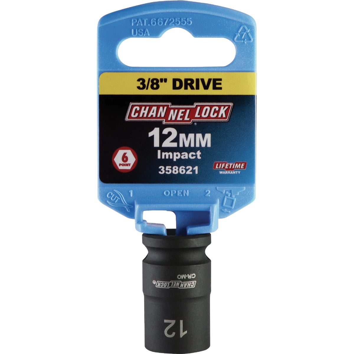 Channellock 3/8 In. Drive 12 mm 6-Point Shallow Metric Impact Socket Image 2