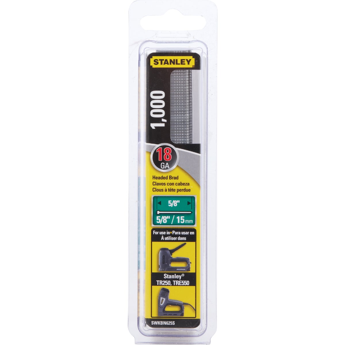 Stanley 18-Gauge Steel Brad Nail, 5/8 In. (1000-Pack) Image 1