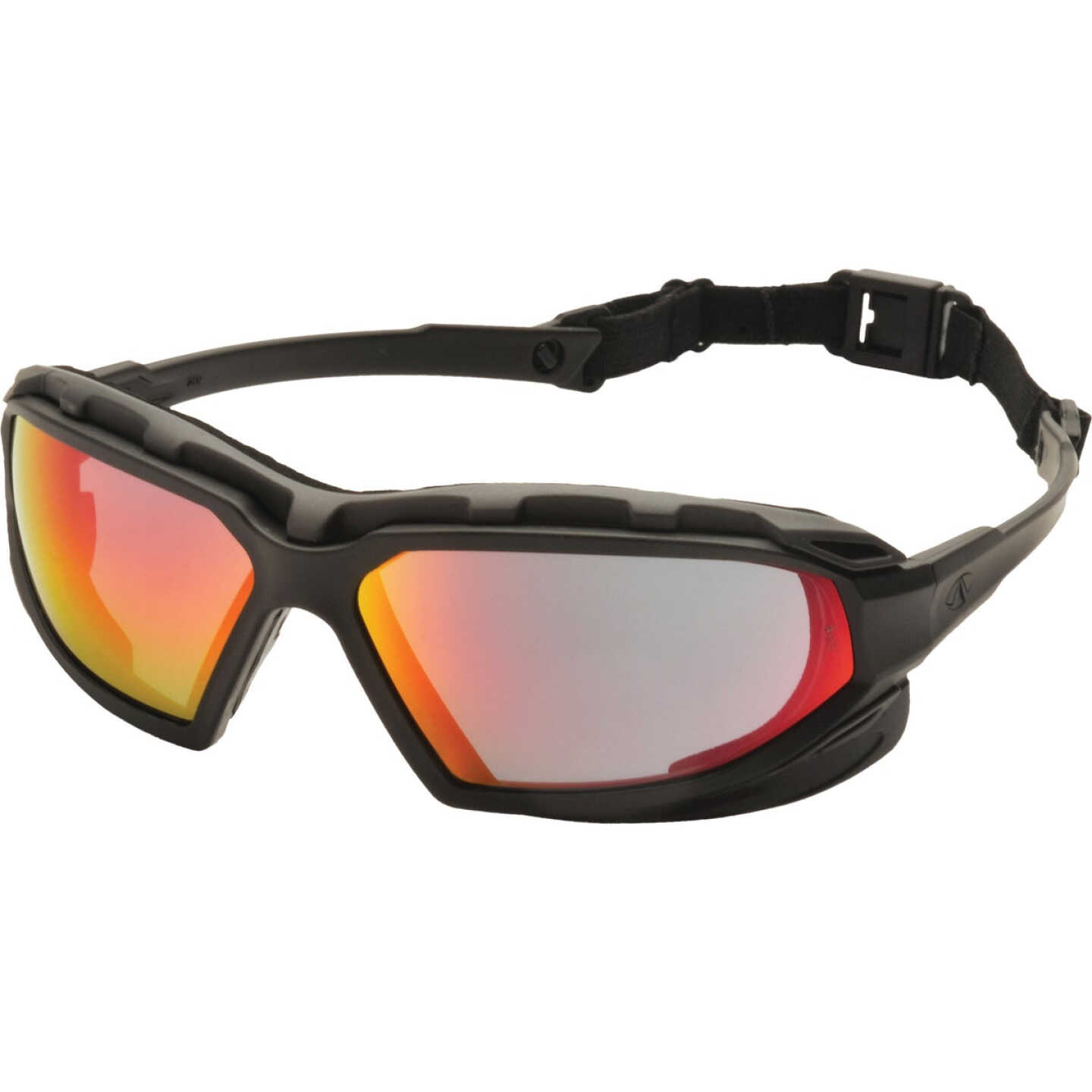 Pyramex Highlander Plus Black & Gray Frame Safety Glasses with Sky Red Mirror Anti-Fog Lenses Image 2