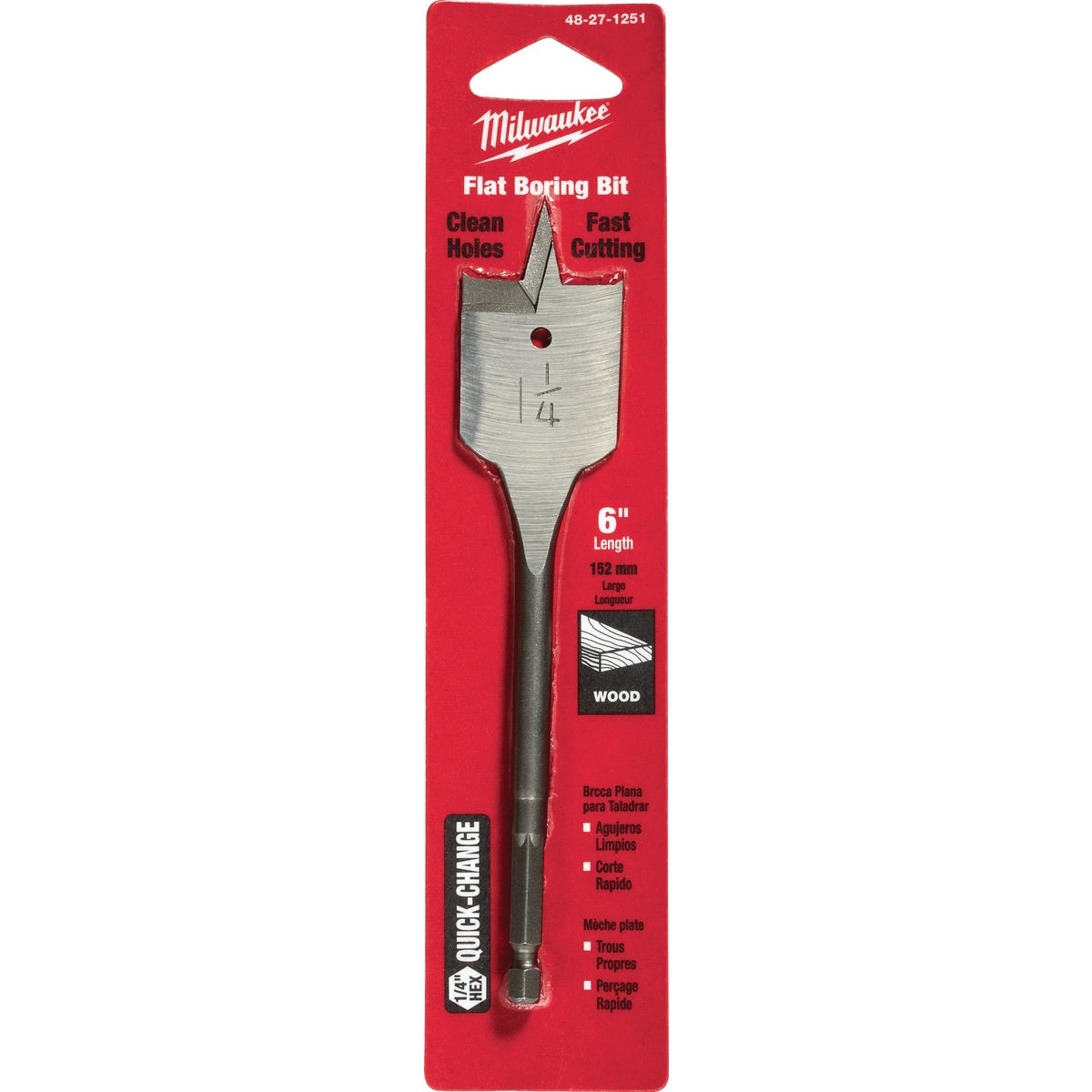 Milwaukee 1-1/4 In. x 6 In. Spade Bit Image 2