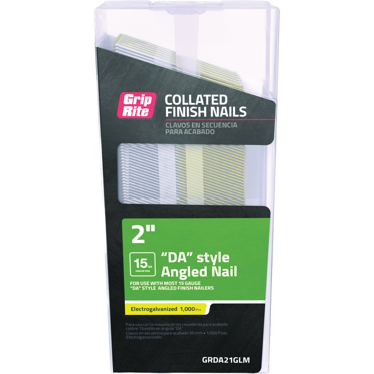Grip-Rite 2 In. 15 ga Electrogalvanized DA-Style Collated Finishing Nail (1000-Count)