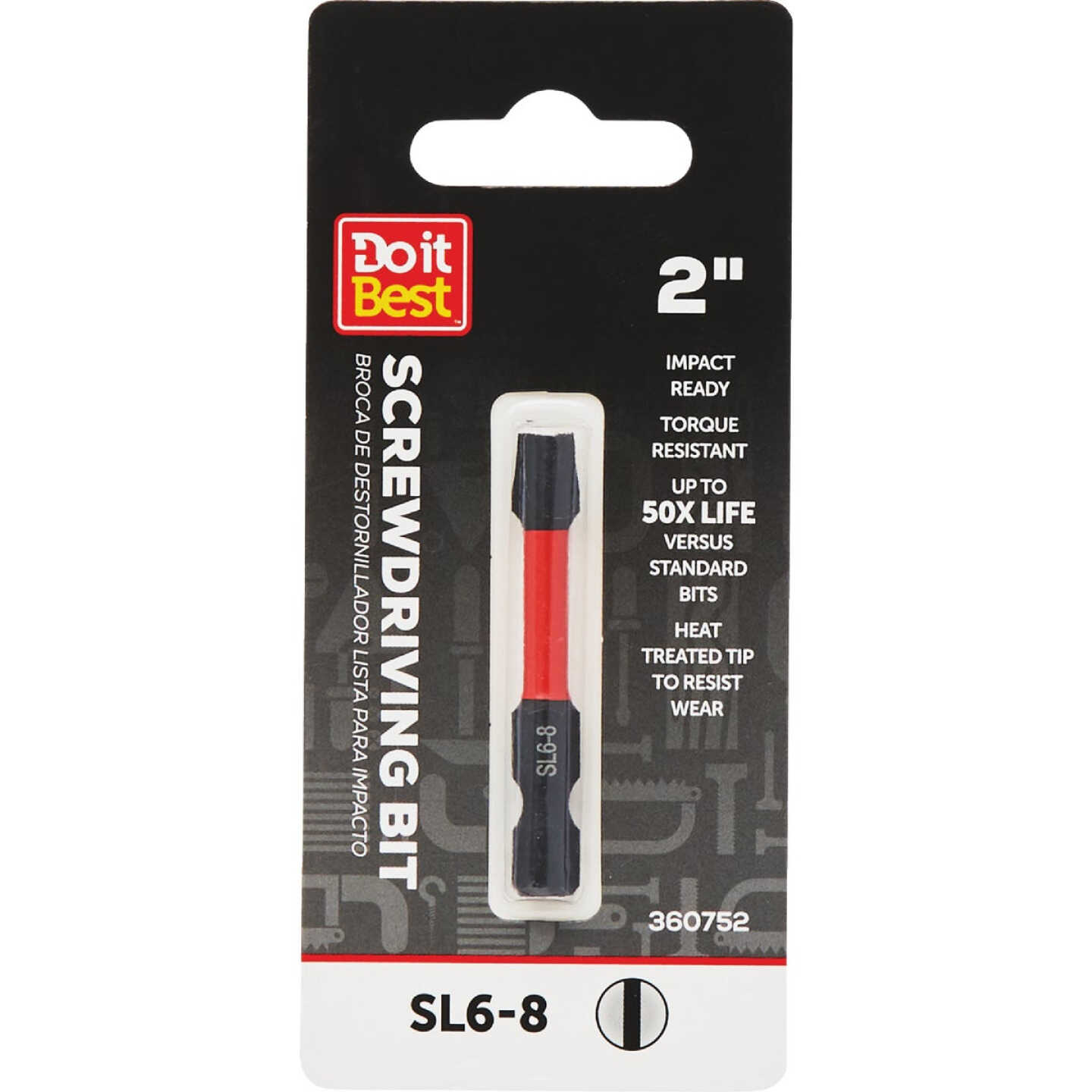Do it Best 2 In. Slotted #6-8 Impact Ready Screwdriver Bit Image 1