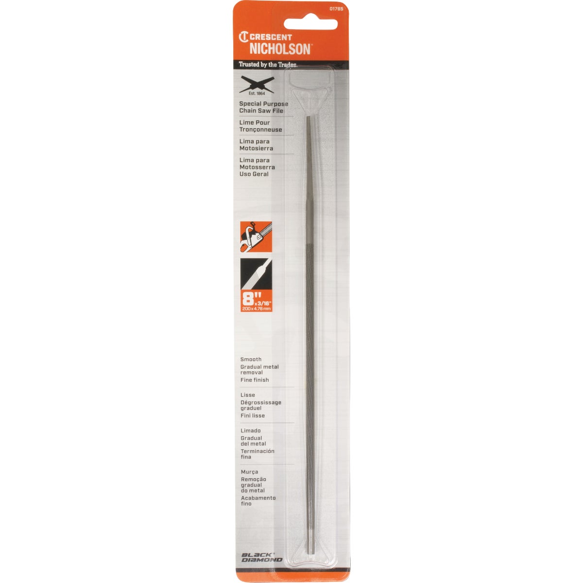 Crescent Nicholson 3/16 In. x 8 In. Round Smooth Chain File Image 2