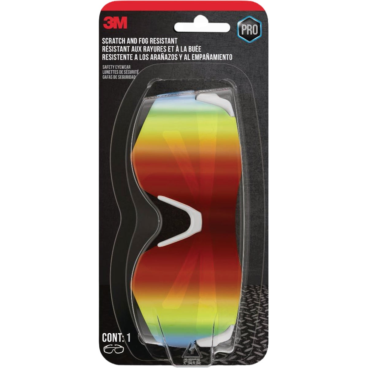 3M Mirrored Frame Safety Glasses with Multi-Color Lenses