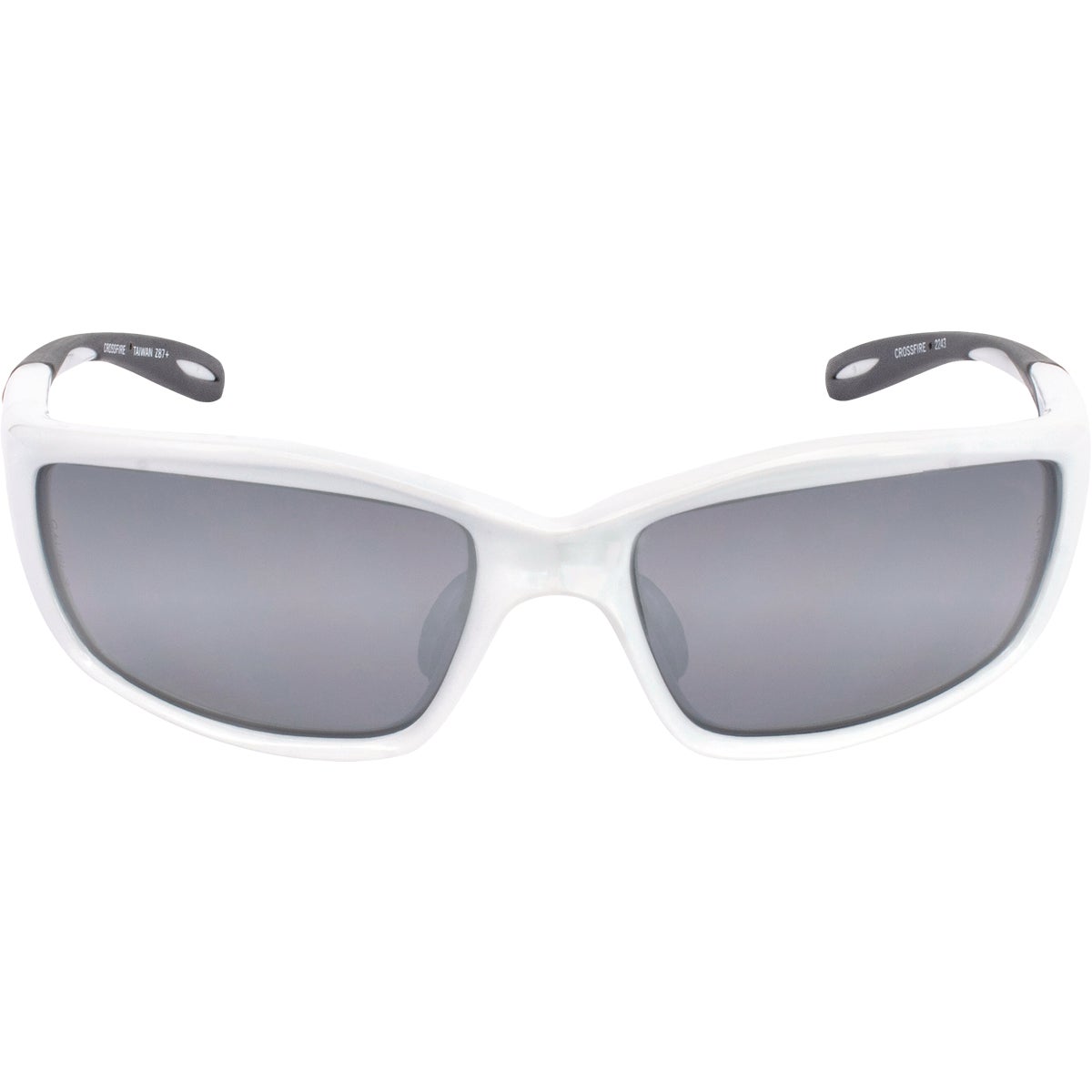 Crossfire Infinity Premium Pearl White Frame Safety Glasses with Silver Mirror Lens Image 4