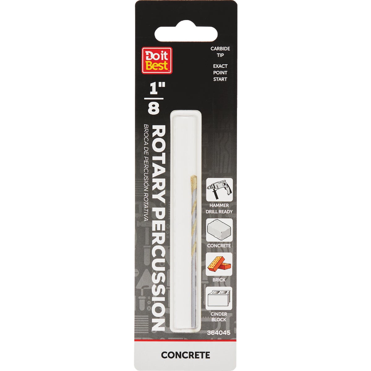 Do it Best 1/8 In. x 3 In. Rotary Percussion Masonry Drill Bit Image 1