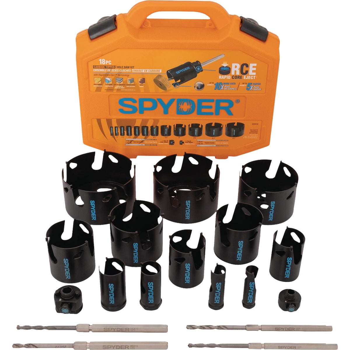 Spyder Tungsten Carbide Tipped Hole Saw Set (18-Piece)