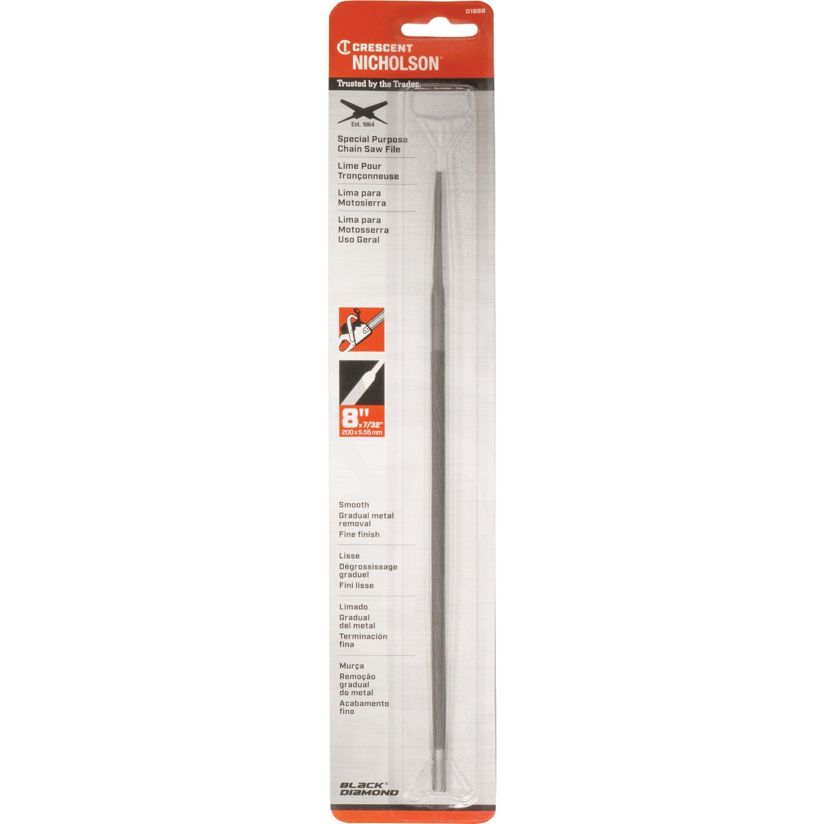 Crescent Nicholson 7/32 In. x 8 In. Round Smooth Chain File Image 2