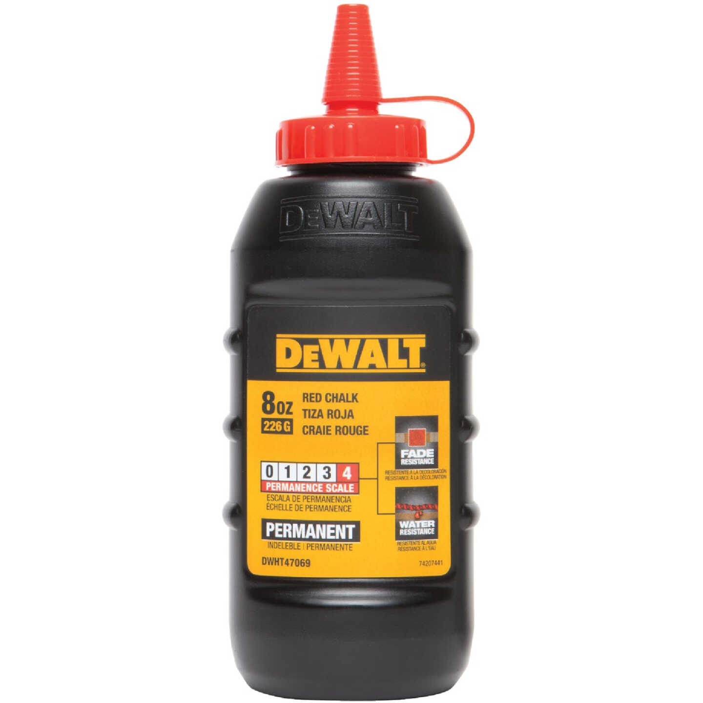 DEWALT 8 Oz. Red Permanent Chalk Line Chalk Image 1