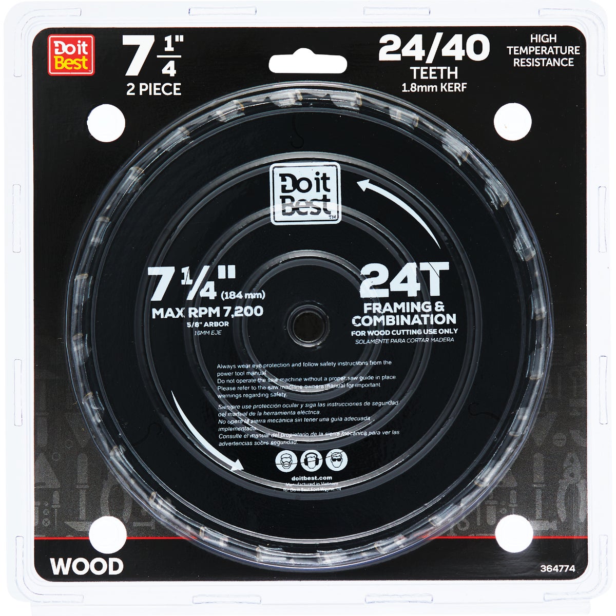 Do it Best 7-1/4 In. 24 & 40-Tooth Circular Saw Blade Set (2-Piece)