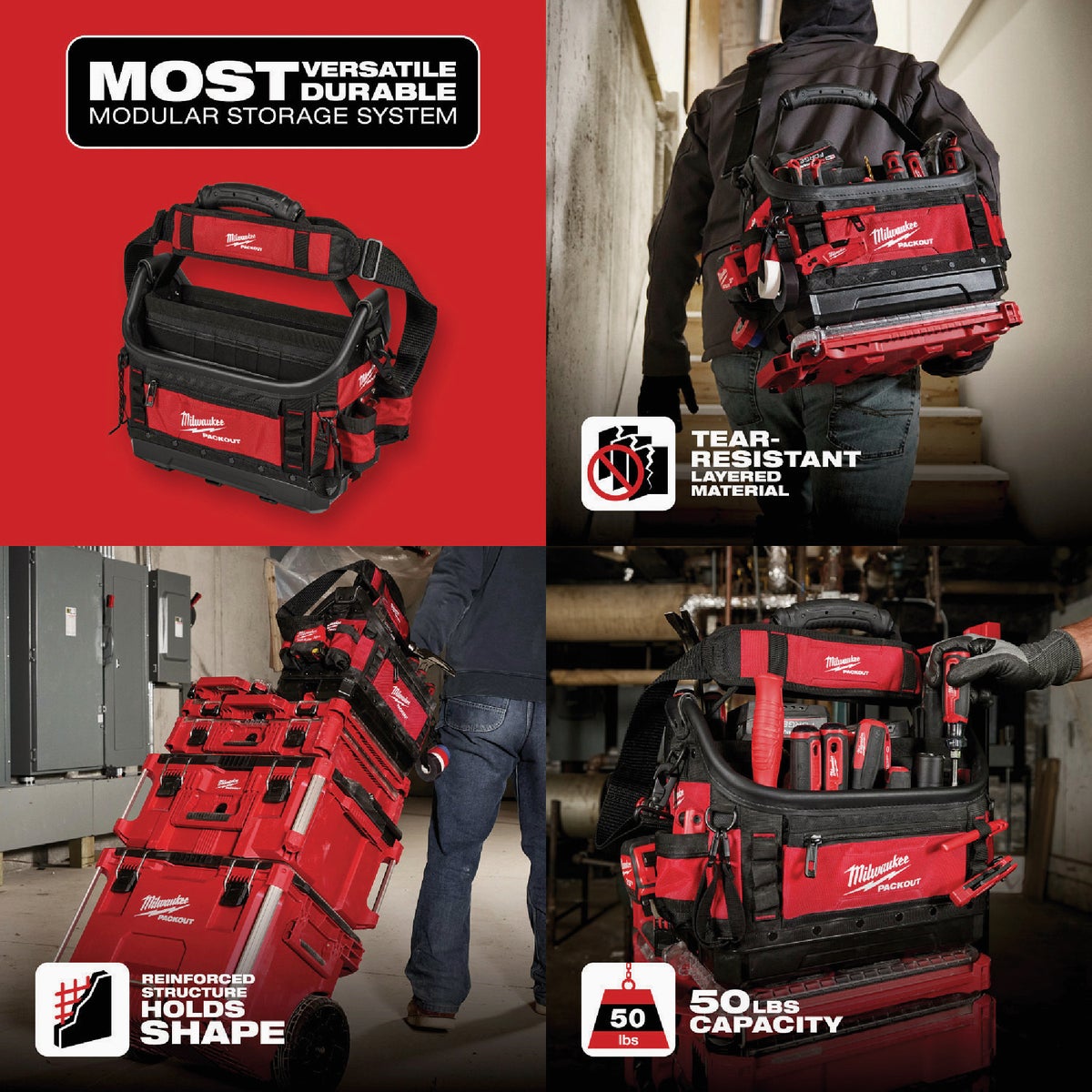 Milwaukee PACKOUT 15 In. Structured Tote Image 2