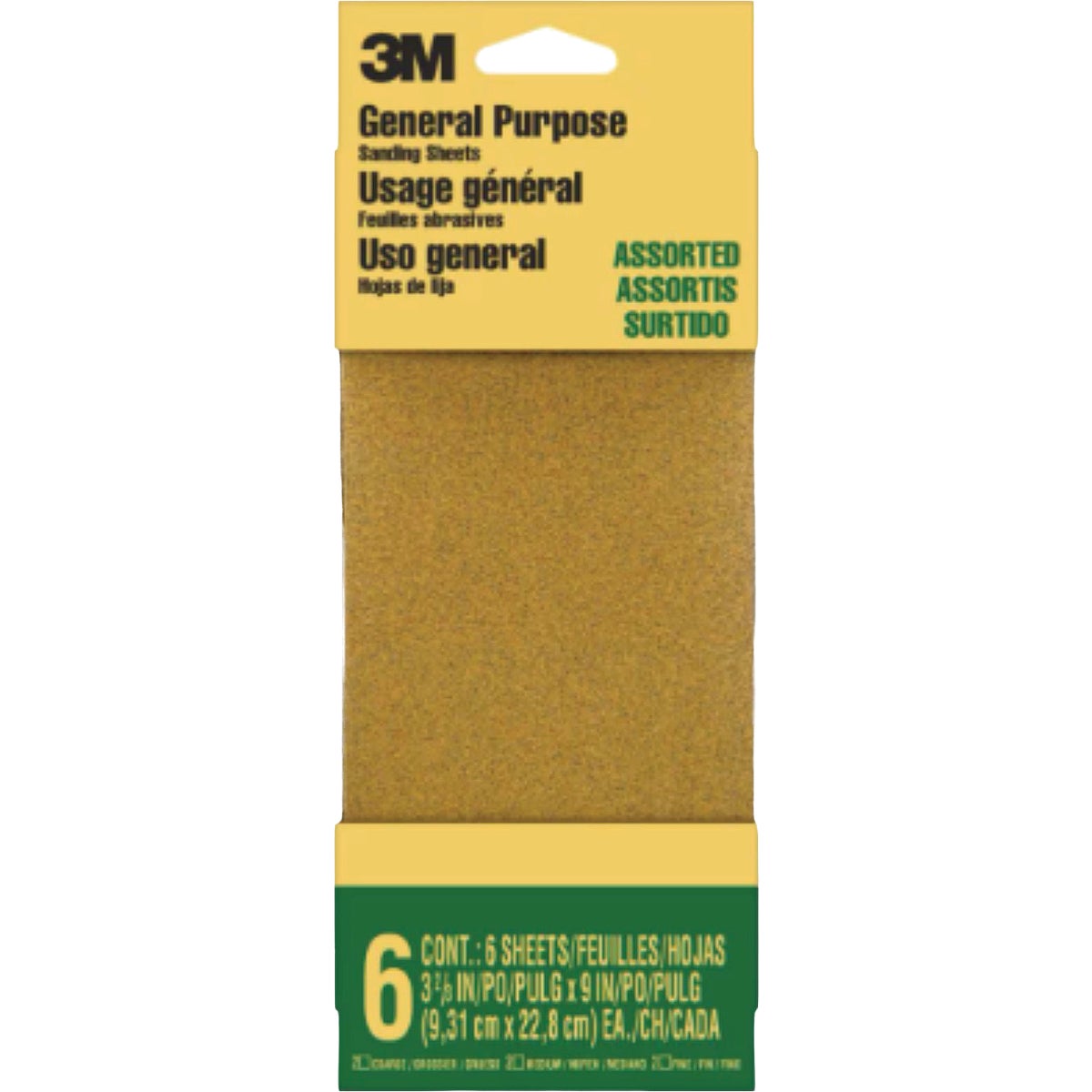 3M 3-2/3 In. x 9 In. Aluminum Oxide Production Sandpaper Sheet Set (6-Piece)