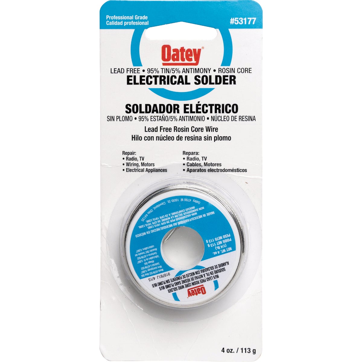 Oatey 1/4 Lb. 95/5 Rosin Core Wire Solder