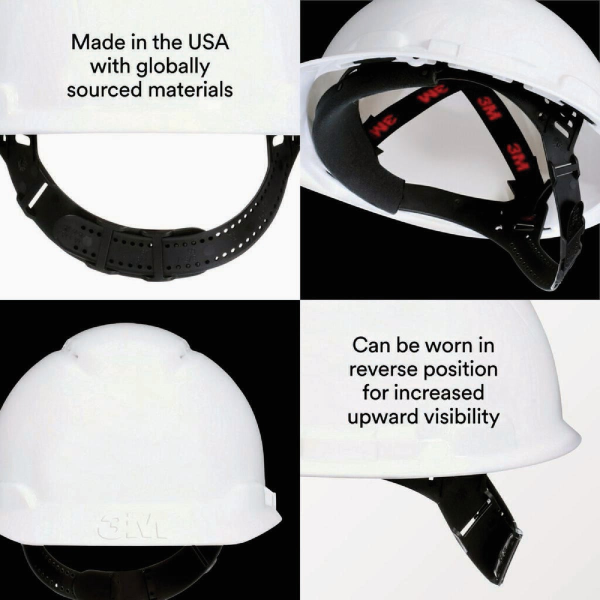 3M White Vented Hard Hat with Pin Lock Image 3