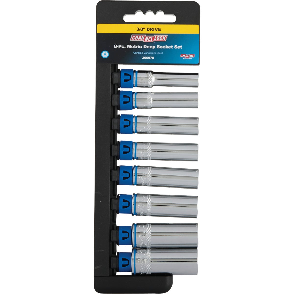Channellock Metric 3/8 In. Drive 6-Point Deep Socket Set (8-Piece) Image 7