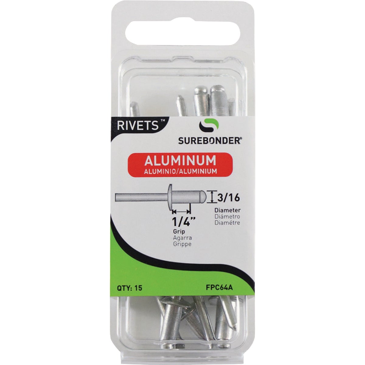 Surebonder 3/16 In. x 1/4 In. Aluminum Rivet (15-Pack)