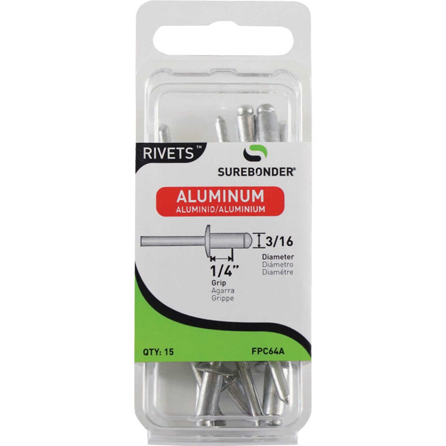 Surebonder 3/16 In. x 1/4 In. Aluminum Rivet (15-Pack) Image 1