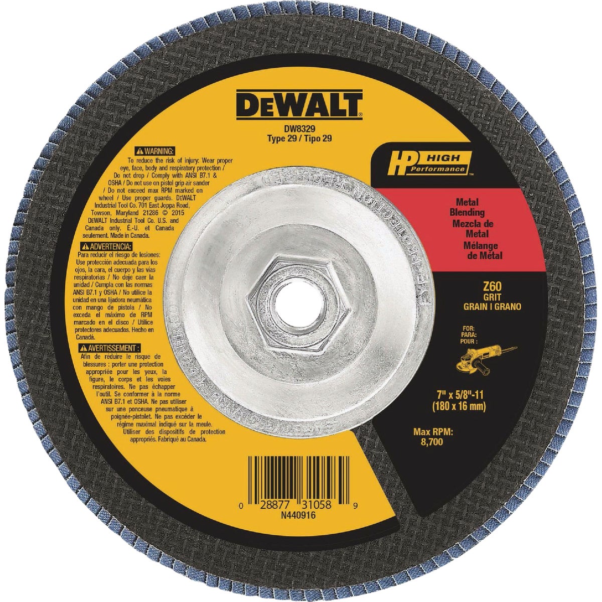 DEWALT 7 In. 60-Grit Flap Disc