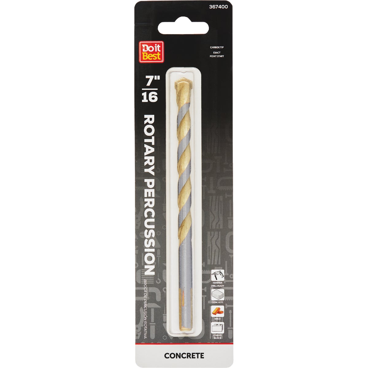 Do it Best 7/16 In. x 6 In. Rotary Percussion Masonry Drill Bit Image 1