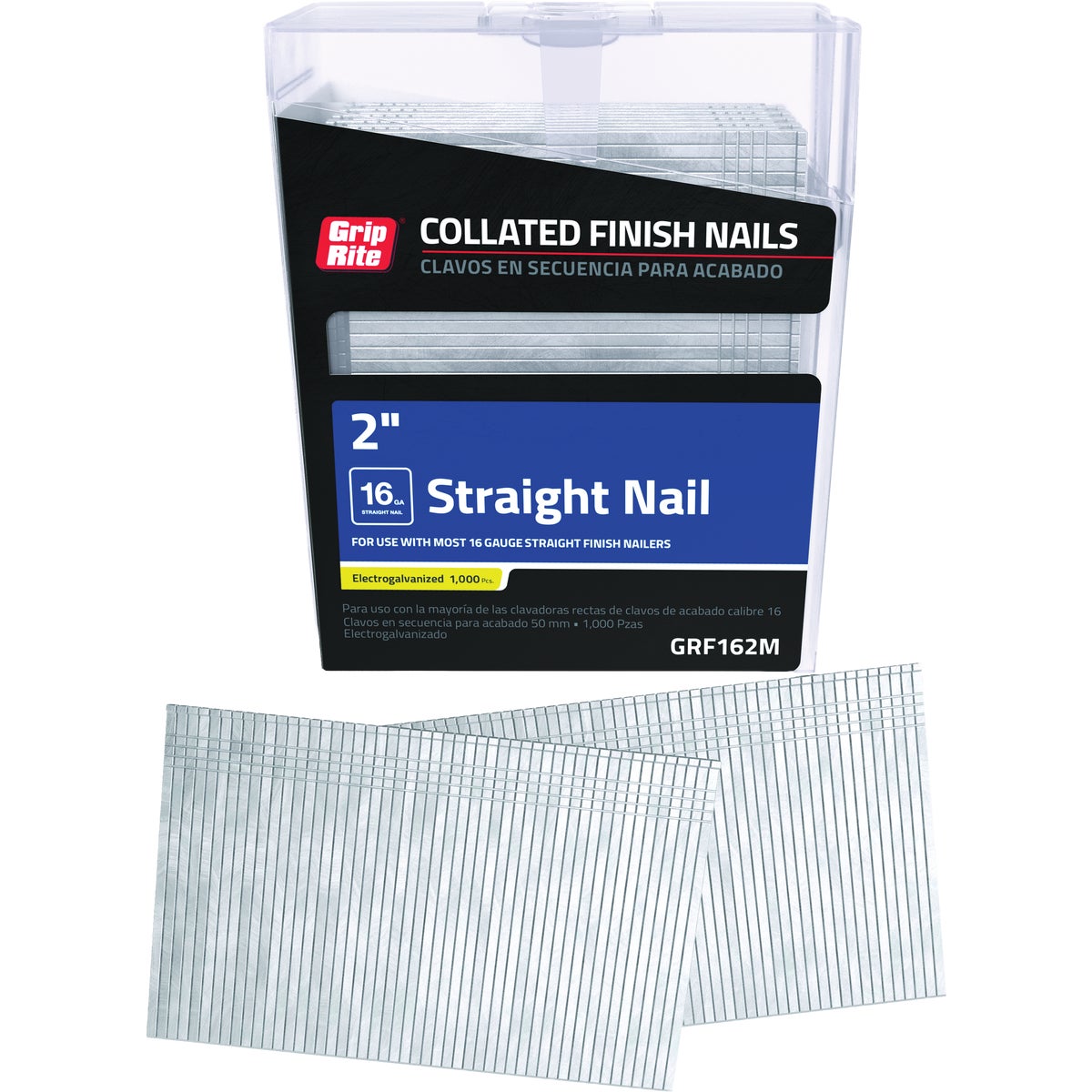 Grip-Rite 2 In. 16 ga Electrogalvanized Straight Collated Finishing Nail (1000-Count)