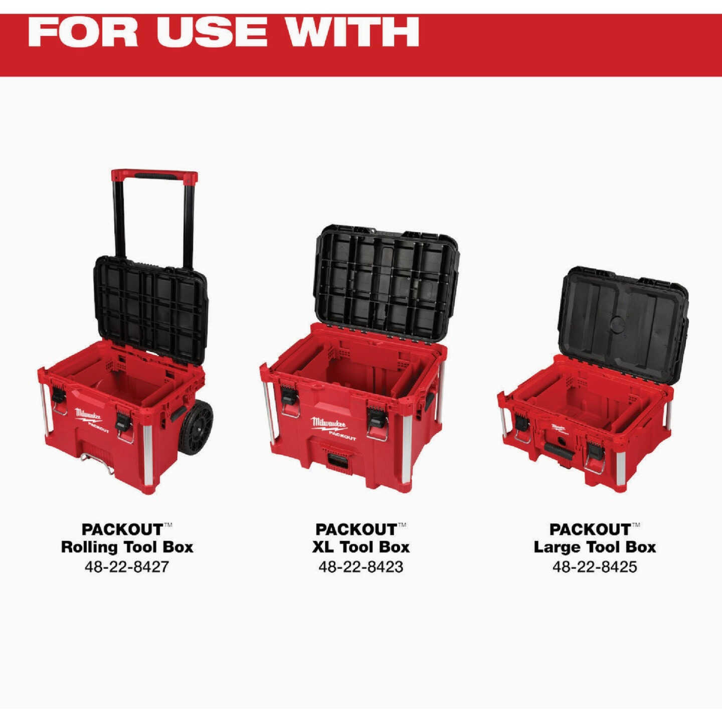 Milwaukee Attachment Ready Tray for PACKOUT Tool Box Image 2
