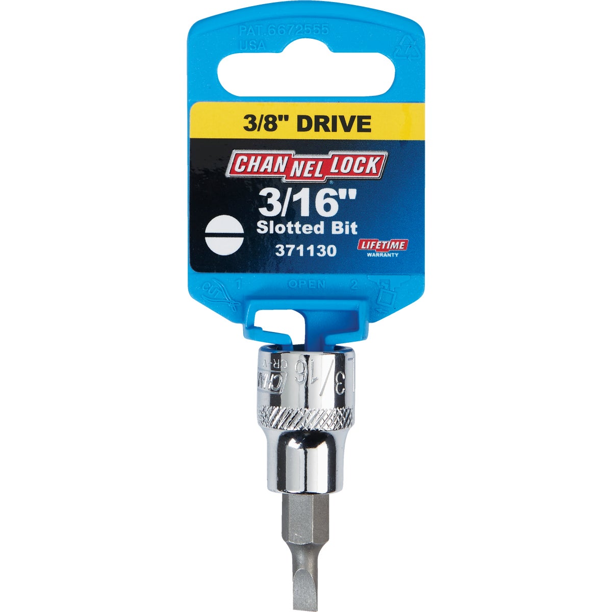 Channellock Standard 3/8 In. Drive 3/16 In. Slotted Screwdriver Bit Socket Image 2