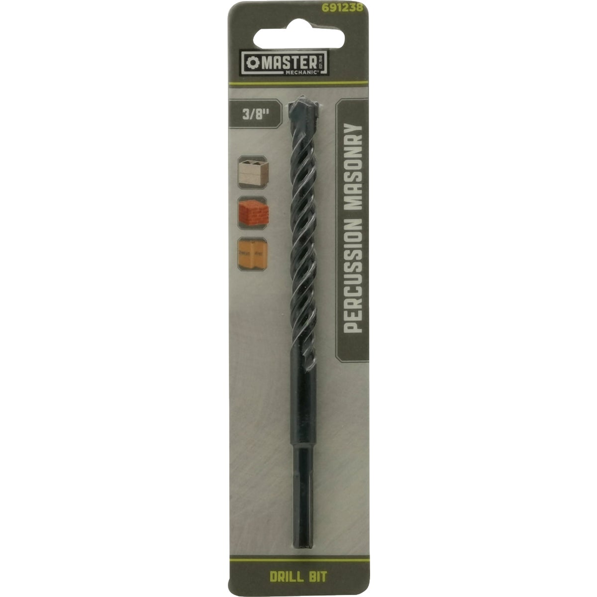 Master Mechanic 3/8 In. x 6 In. Percussion Masonry Drill Bit Image 1