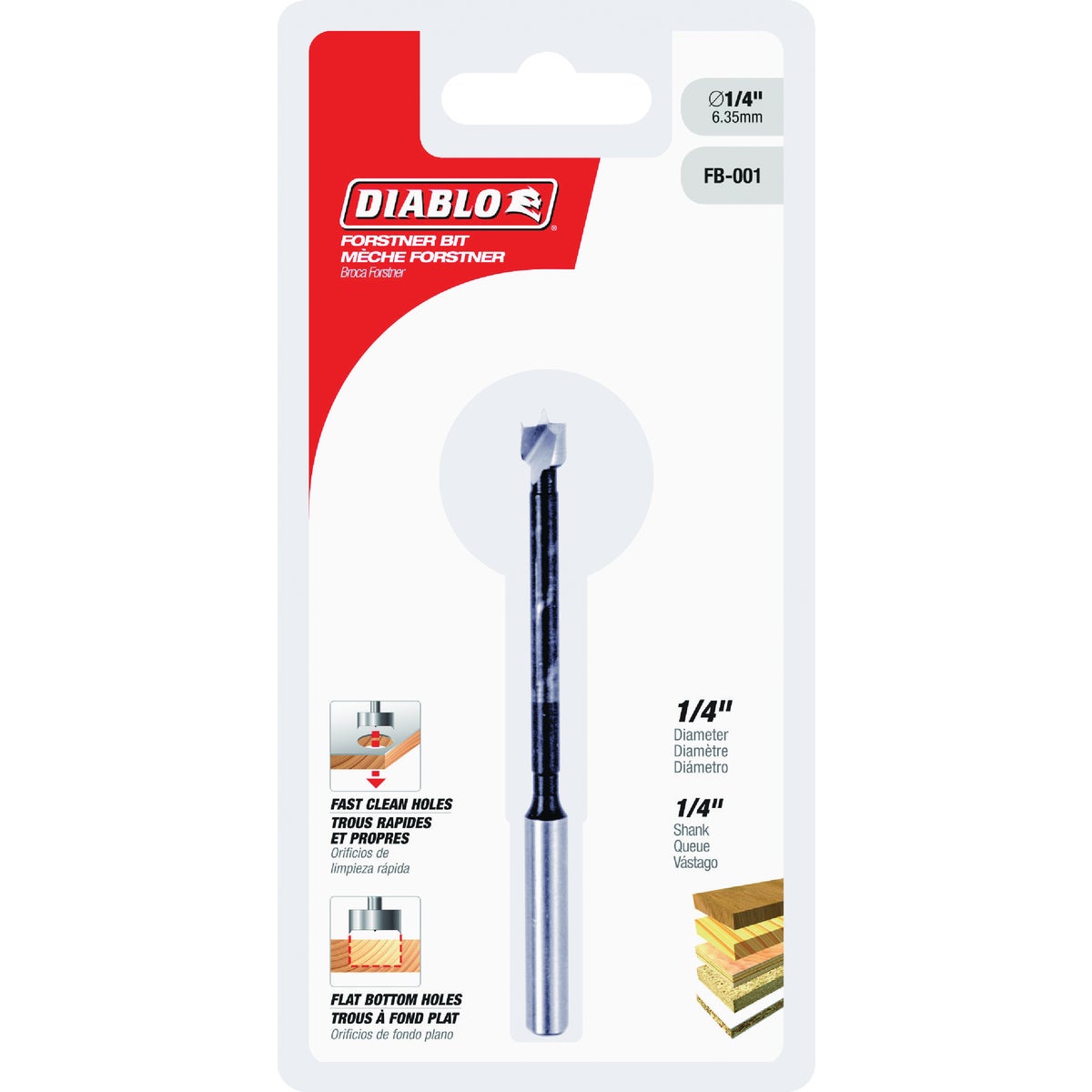 Diablo  1/4 In. x 3-1/2 In. HSS Forstner Drill Bit