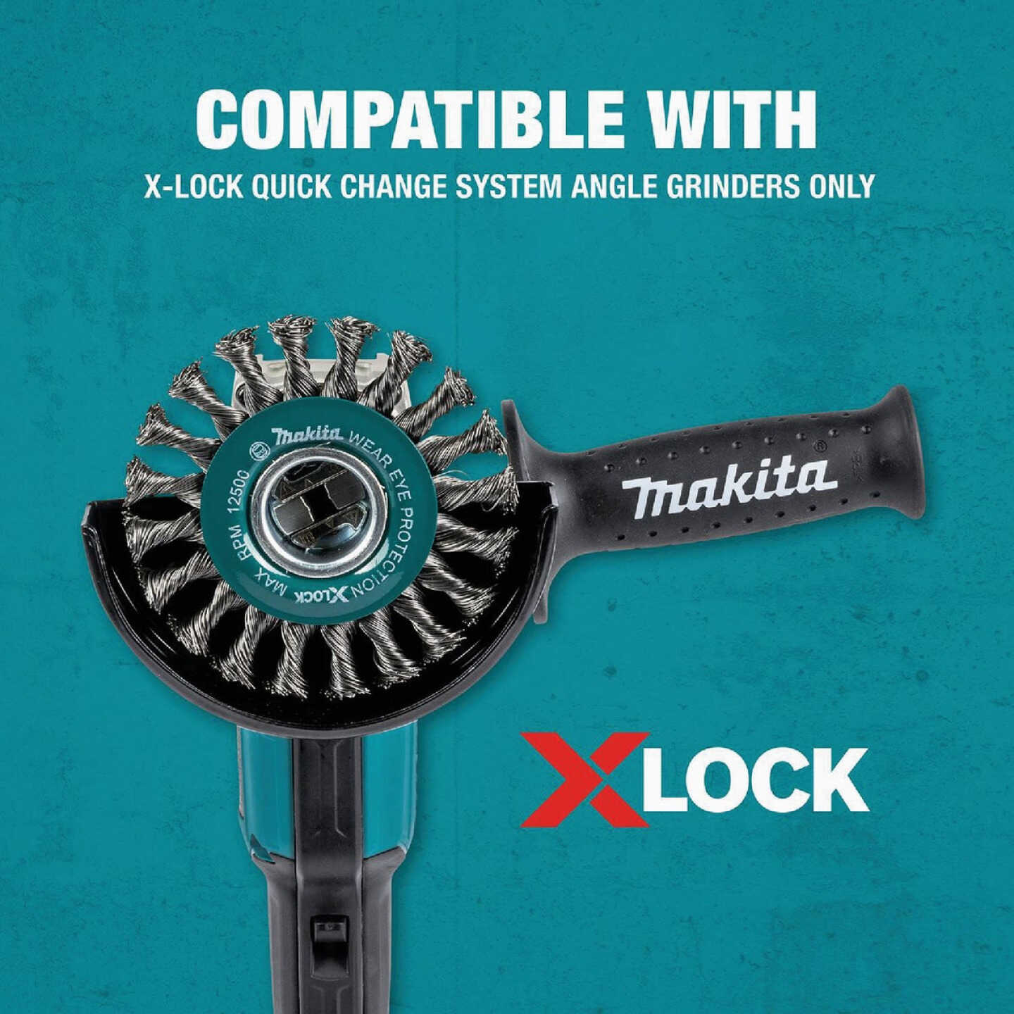 Makita X-LOCK 4-1/2 In. Stringer Bead Twist Carbon Steel Angle Grinder Wire Wheel Image 6