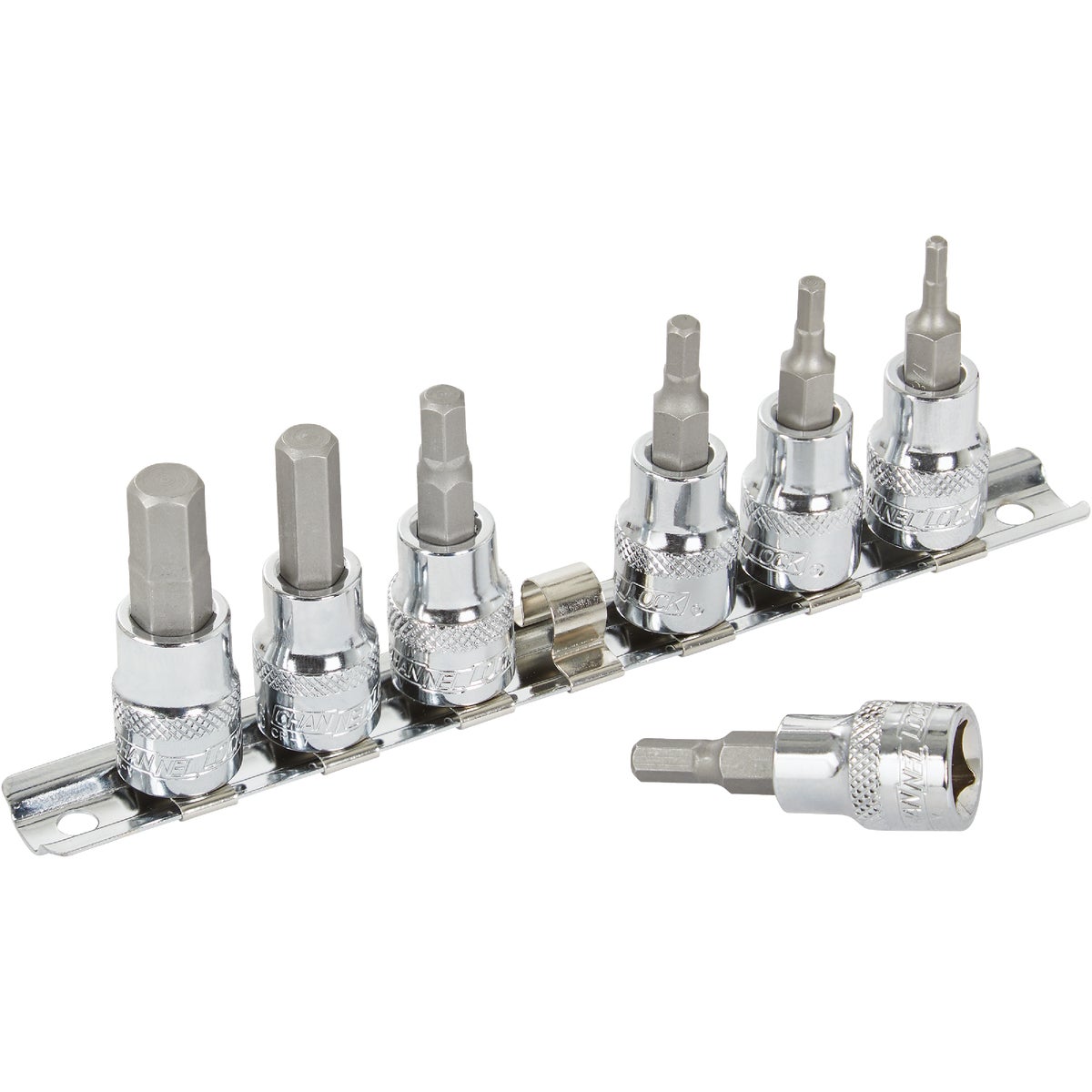 Channellock SAE 3/8 In. Drive 6-Point Hex Bit Socket Set (7-Piece)