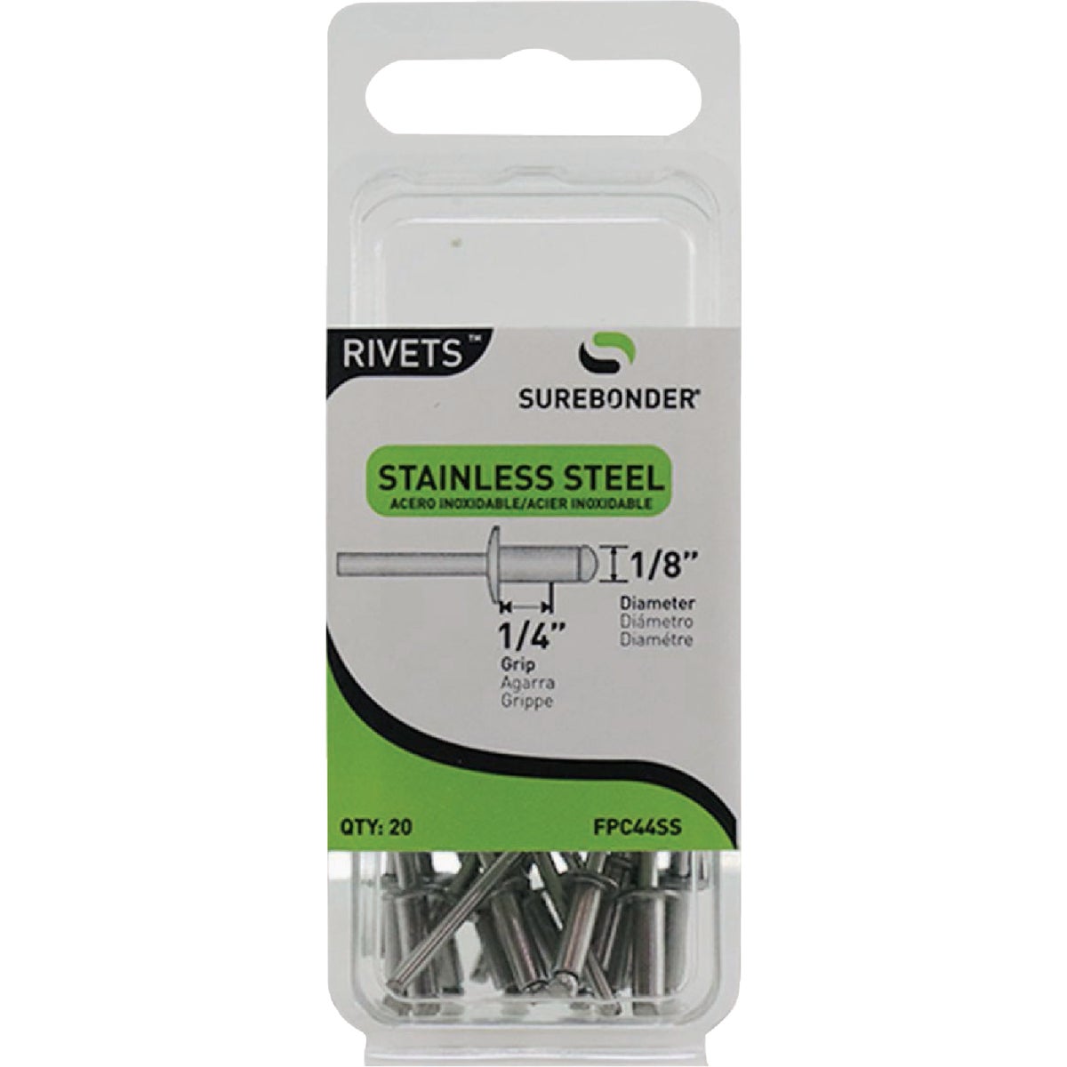 Surebonder 1/8 In. x 1/4 In. Stainless Steel Rivet (25-Pack)