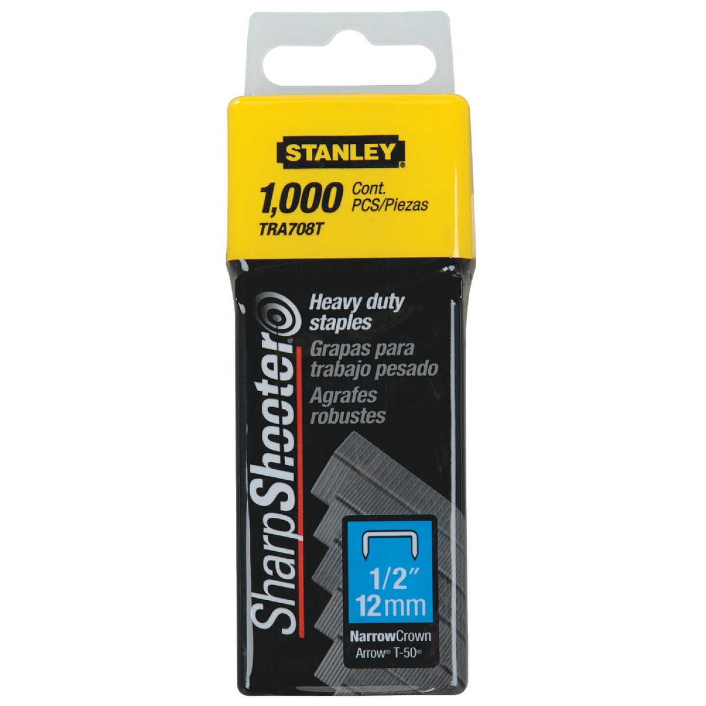 Stanley SharpShooter Heavy-Duty Narrow Crown Staple, 1/2 In. (1000-Pack) Image 1