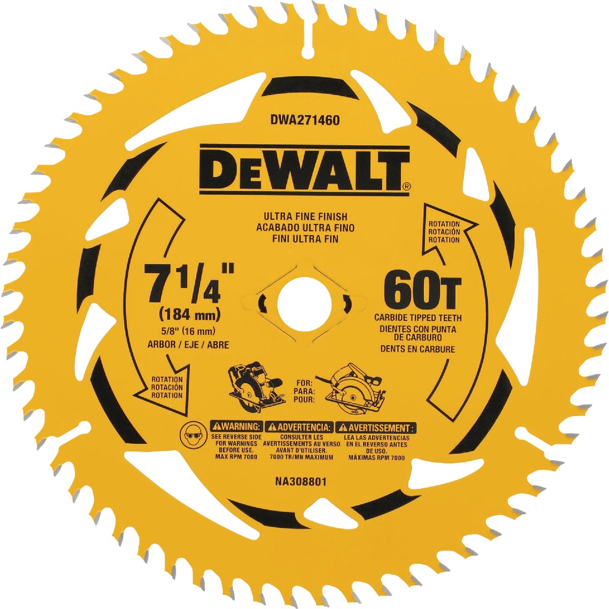 DEWALT 7-1/4 In. 60-Tooth Circular Saw Blade (10-Pack) Image 1