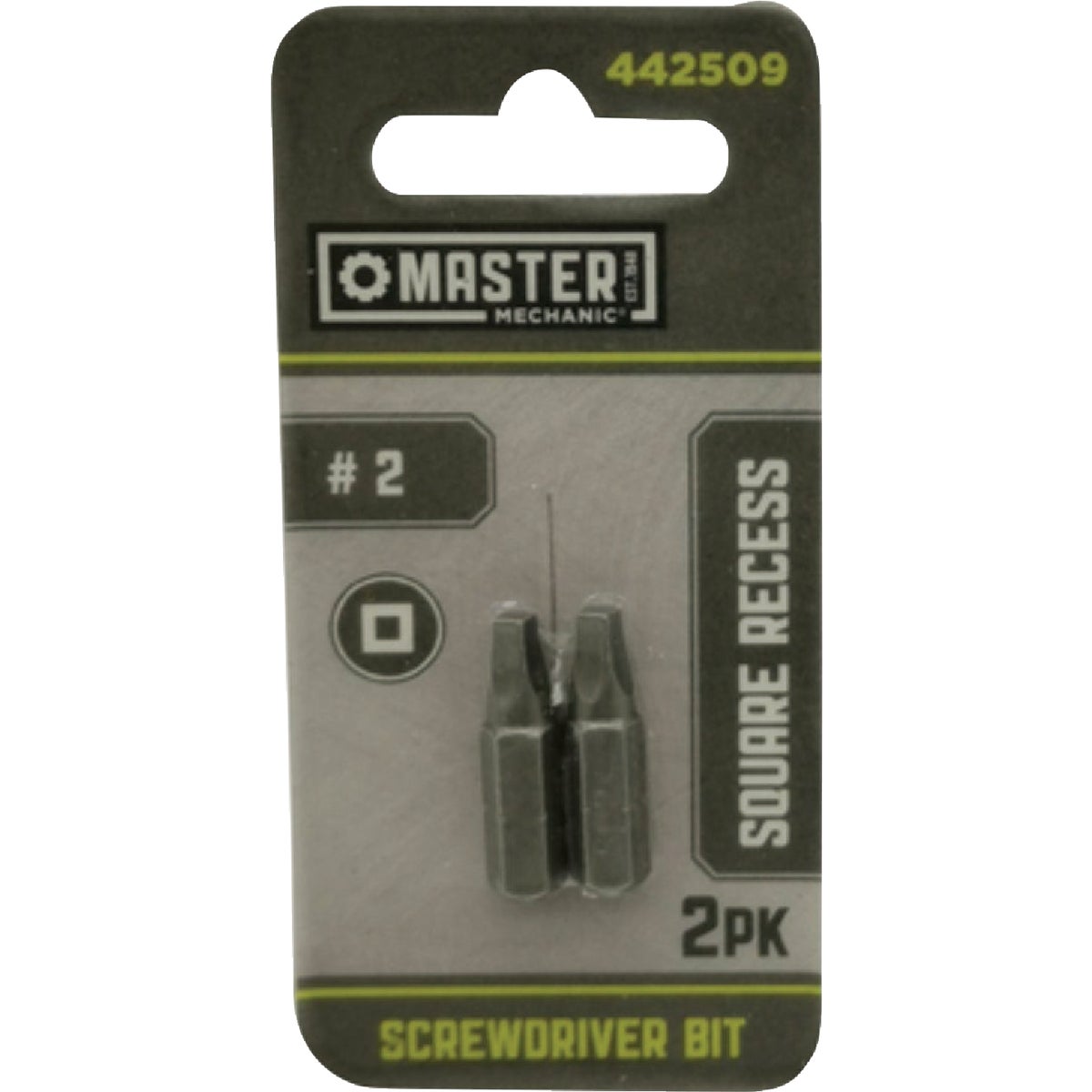 Master Mechanic 1 In. #2 Square Recess Screwdriver Bit (2-Pack) Image 1