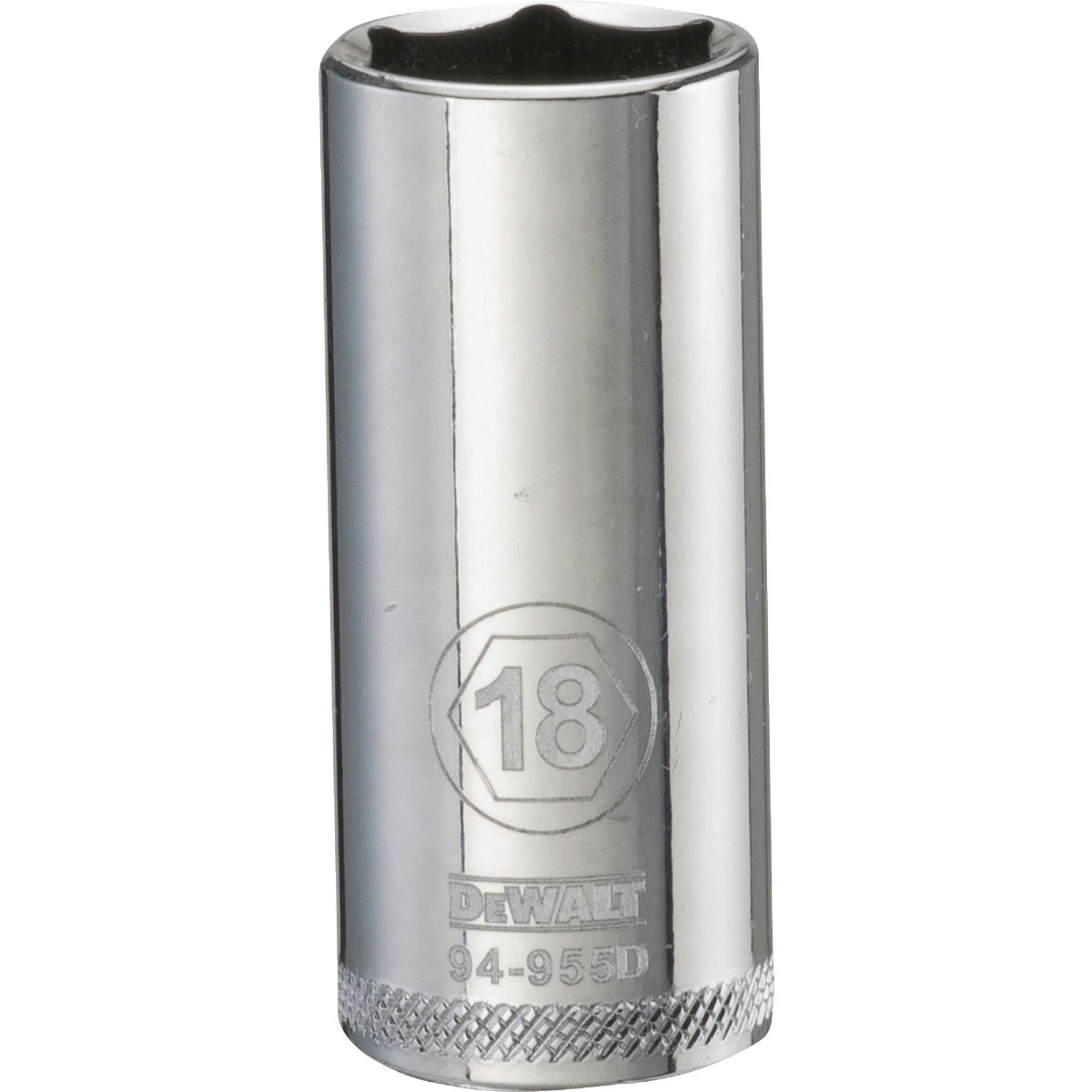DEWALT 3/8 In. Drive 18mm 6-Point Deep Metric Socket