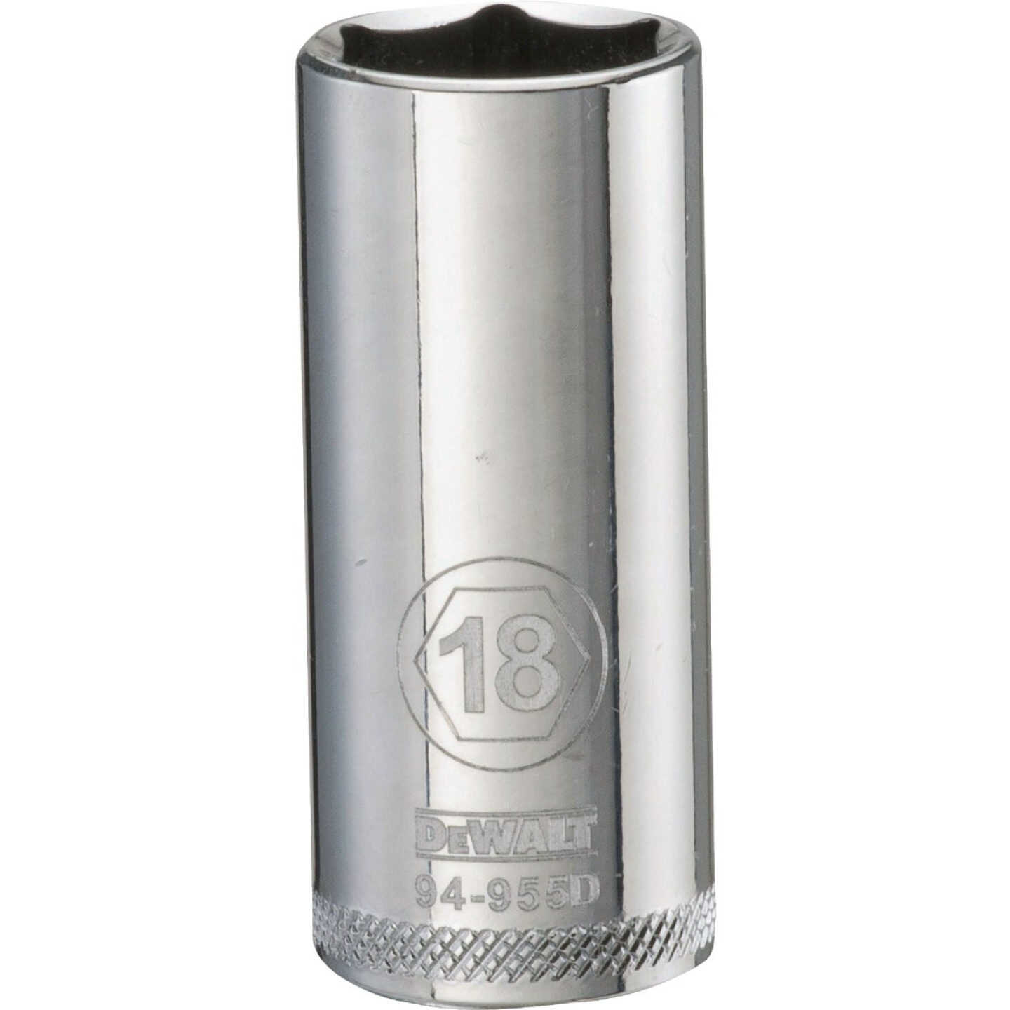 DEWALT 3/8 In. Drive 18mm 6-Point Deep Metric Socket Image 1