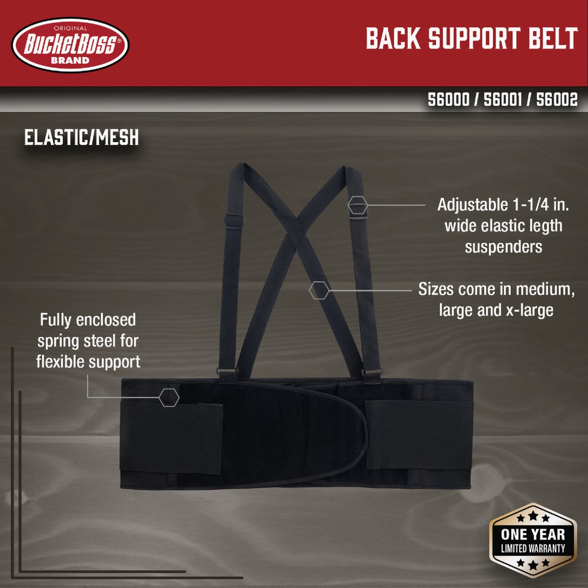 Bucket Boss Medium Back Support Belt Image 2