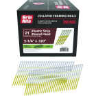 Grip-Rite 3-1/4 In. x 0.120 In. 21 Deg. Hot Galvanized Round Head Screw Shank Plastic Strip Collated Framing Nail (4000-Count) Image 1