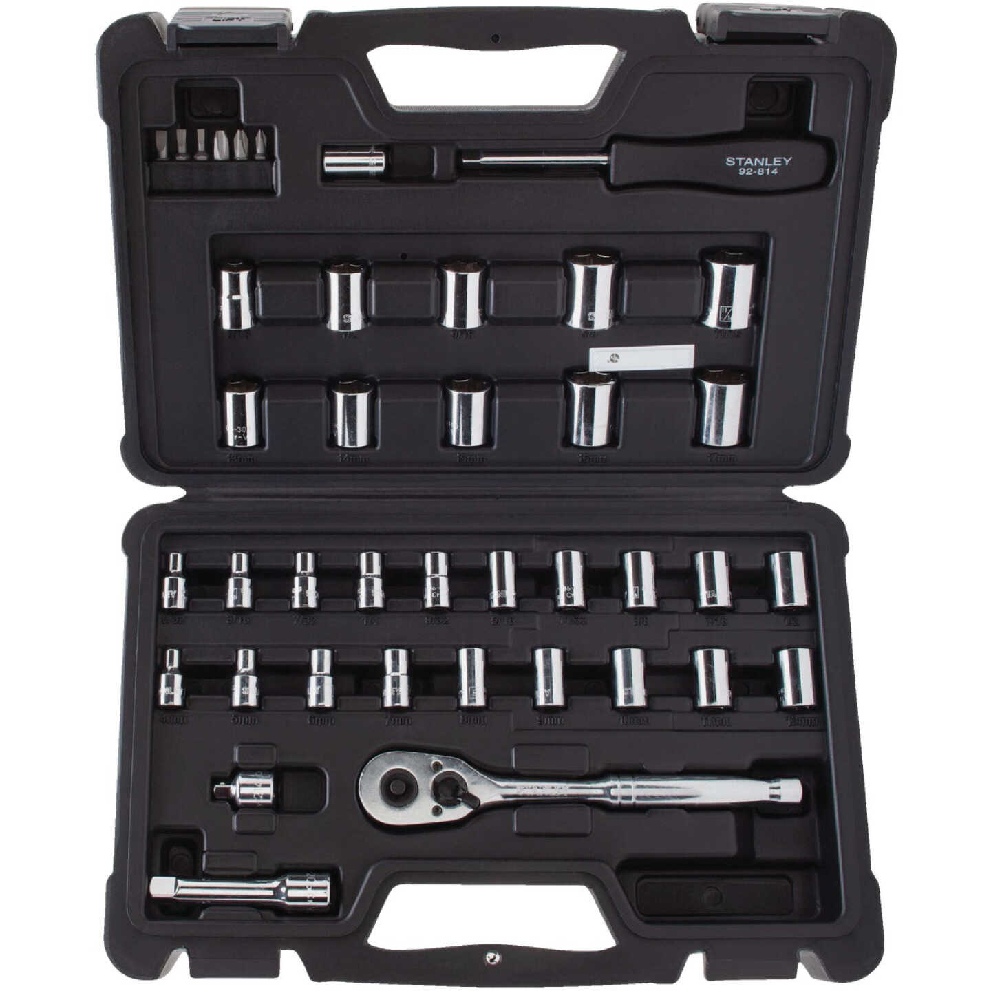 Stanley Standard/Metric 3/8 In. Drive Combination Ratchet & Socket Set (40-Piece) Image 1