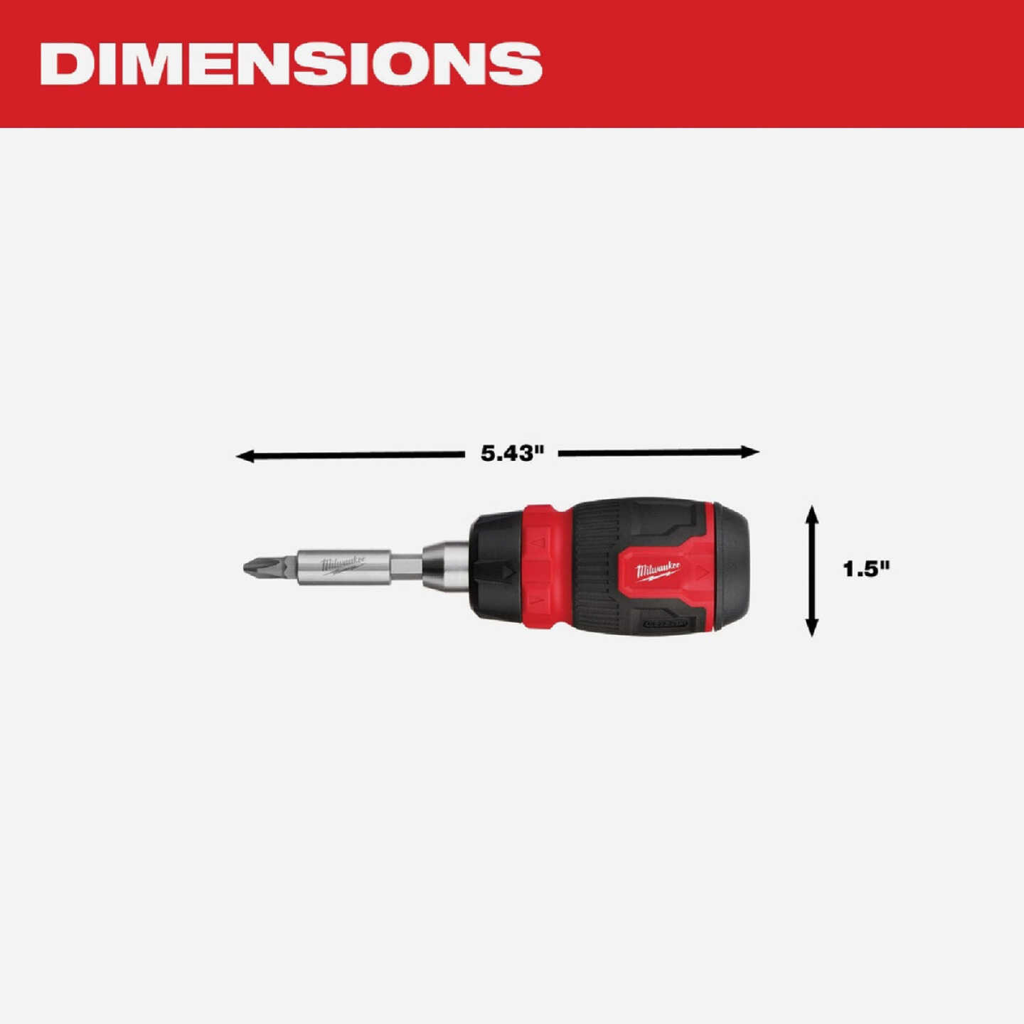 Milwaukee 8-in-1 Ratcheting Compact Multi-Bit Driver Image 3