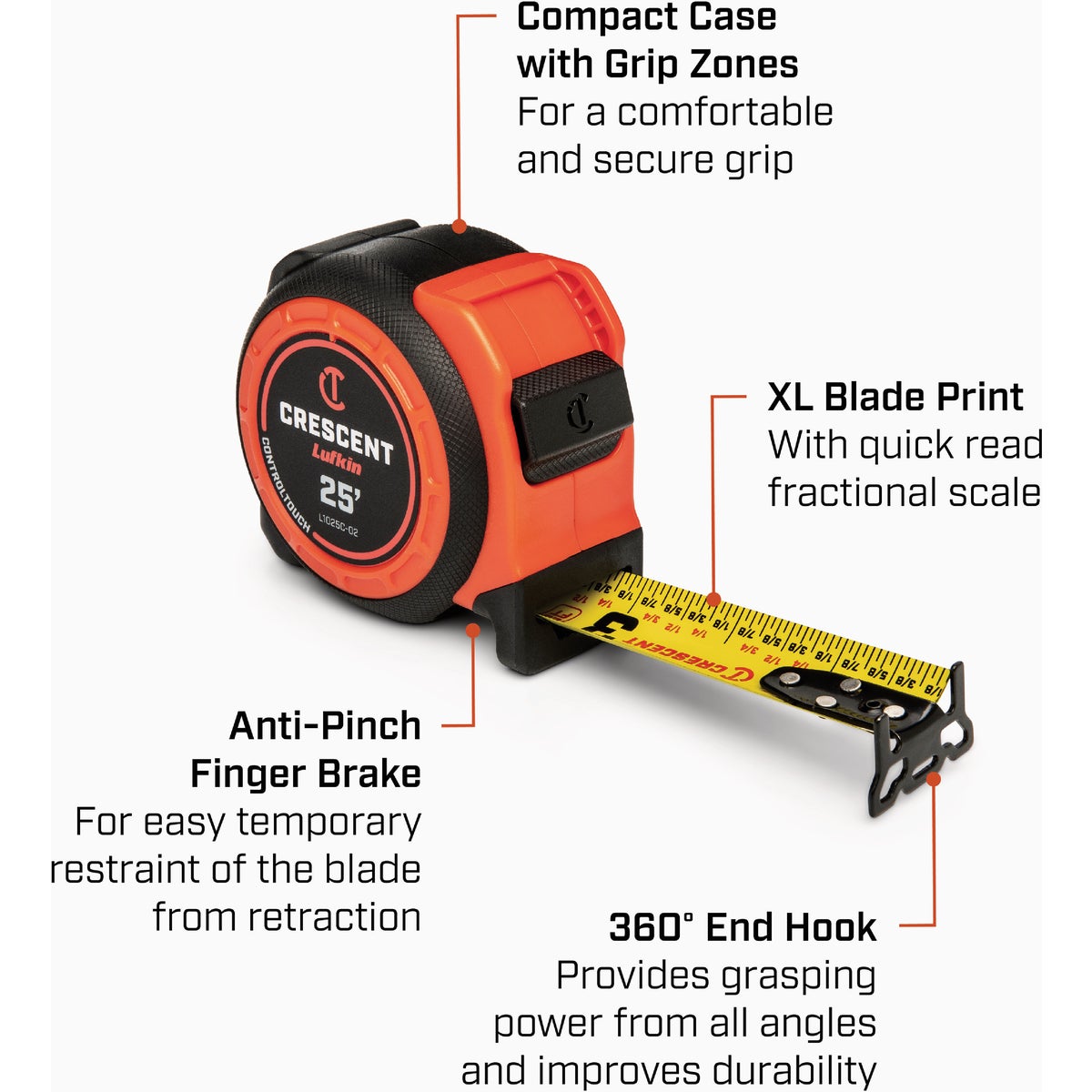 Crescent Lufkin Controltouch 25 Ft. Engineers Tape Measure Image 2